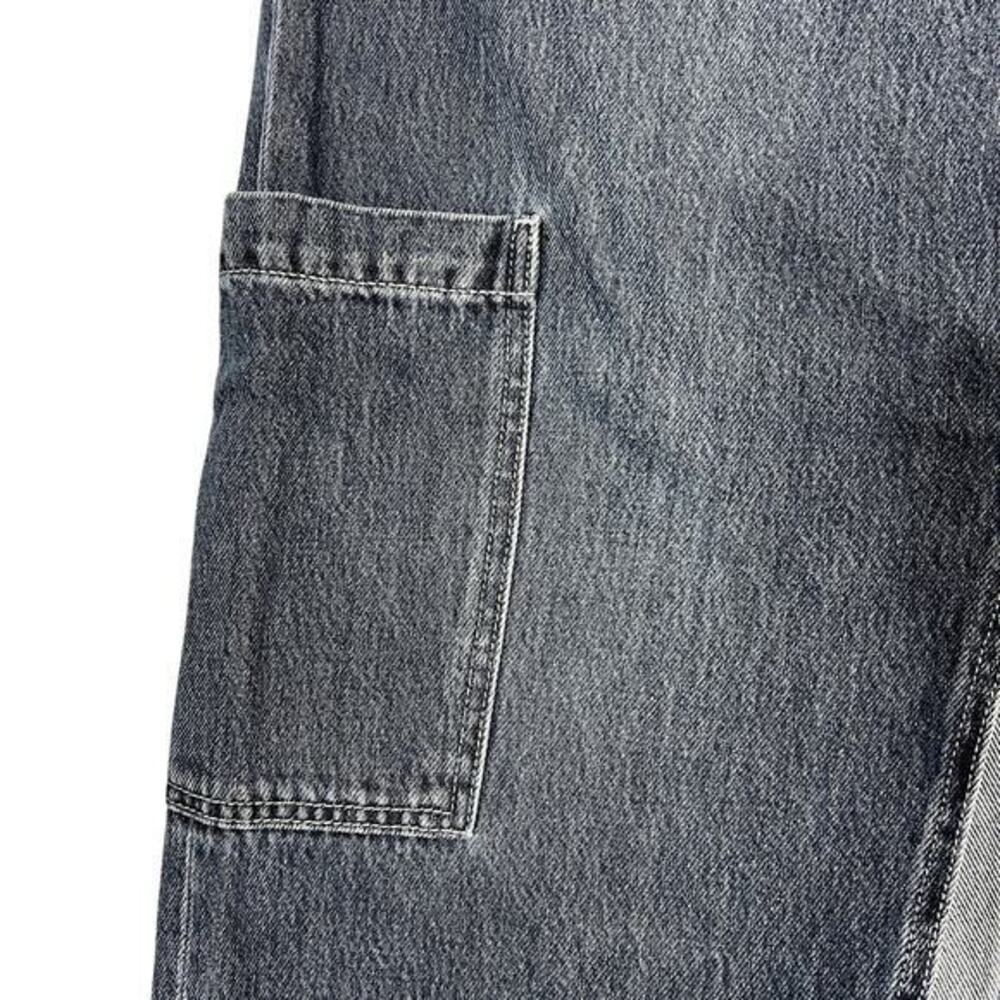 Old Navy Maxi Cargo Jean Skirt 14 Drapey Denim Grunge Retro Dark Wash - Picture 8 of 10